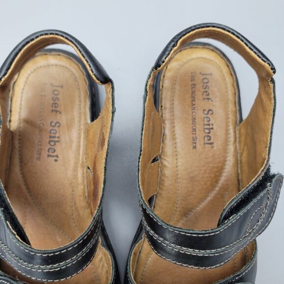 Joseph Seibel Sandals Womens Size 41 / 10 US Black Debra Leather Comfort - Picture 7 of 12
